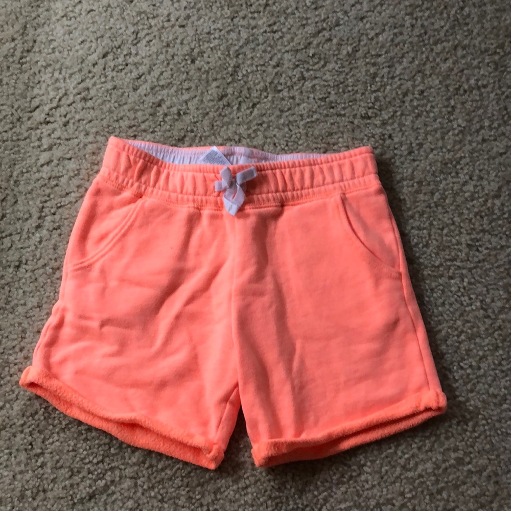 Osh Kosh neon orange shorts with white tie